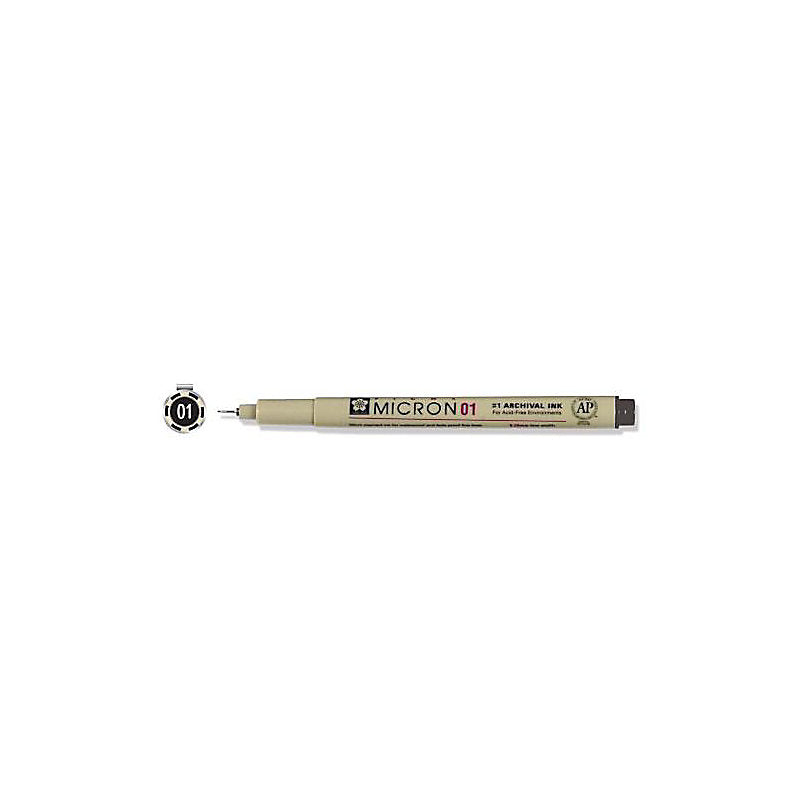 Pigma Sakura Micron Archival Waterproof Pen Size 01 .25mm
