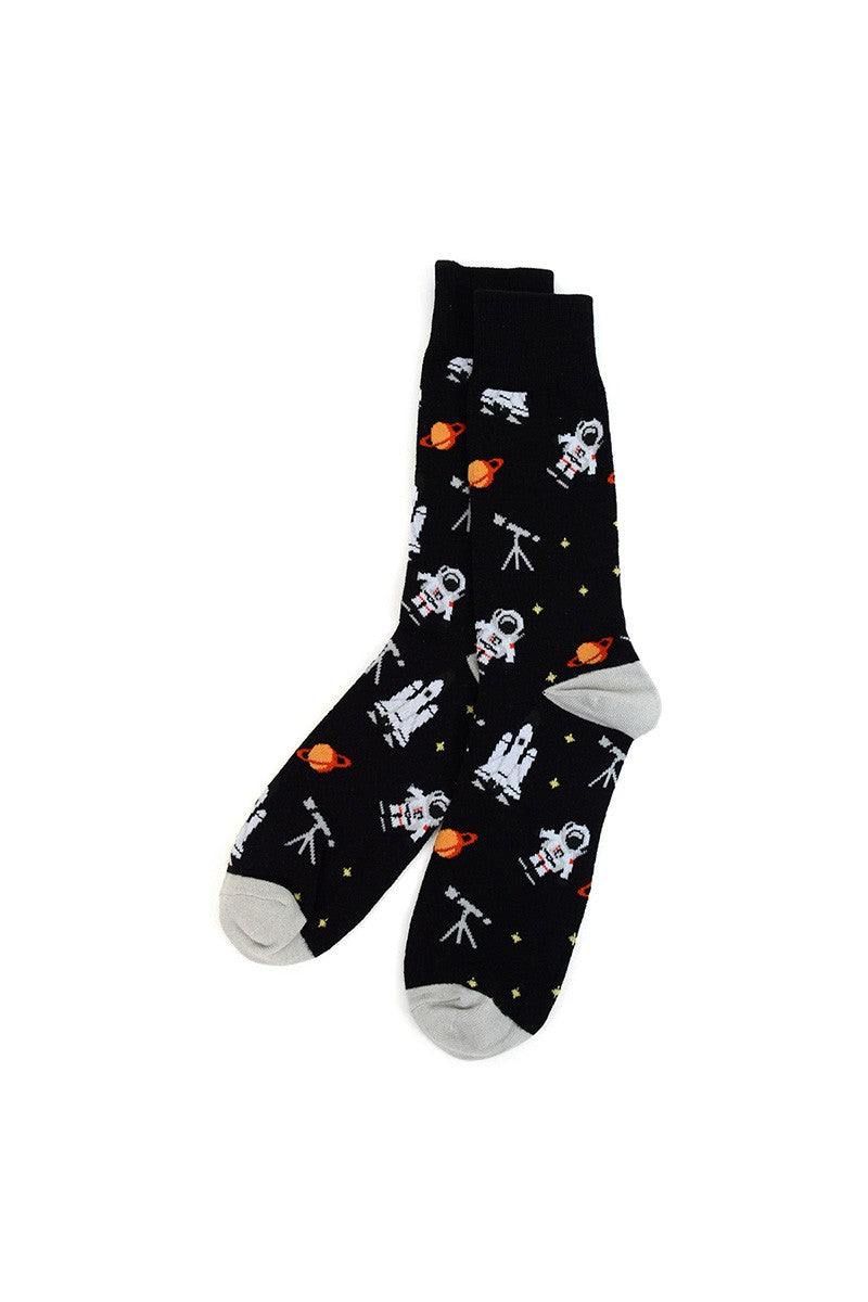 Men's Black Astronaut Socks