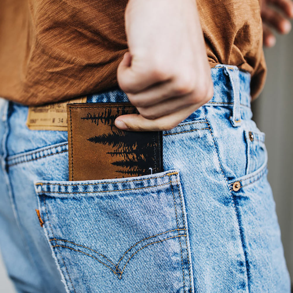 Backerton Leather Wallet - Mountain Silhouette