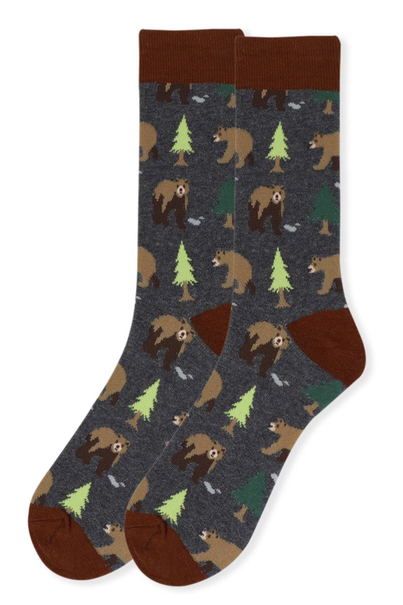 Men's Grey Bear Socks