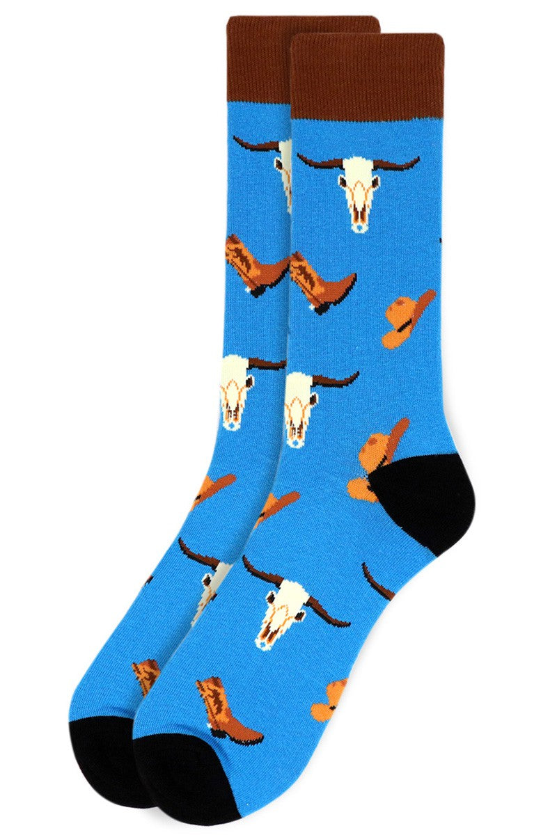 Men's Turquoise Wild West Socks