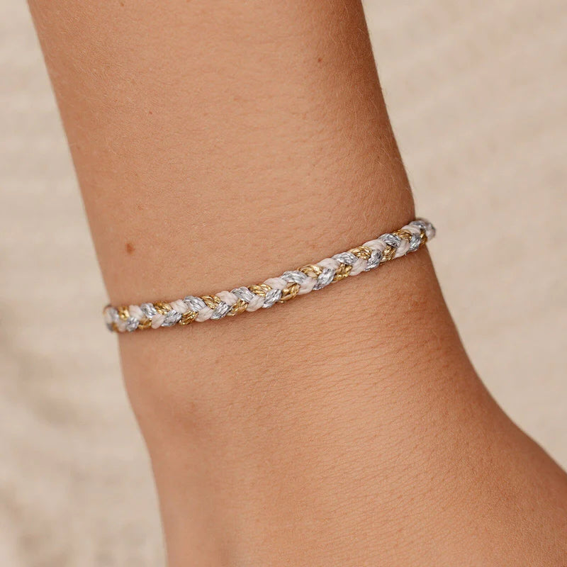 Mini Braided Bracelet Metalic Mix