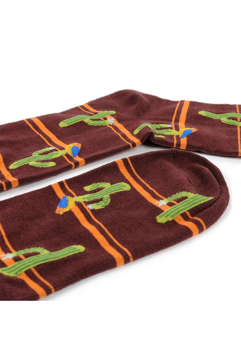 Men's Brown Cactus Socks