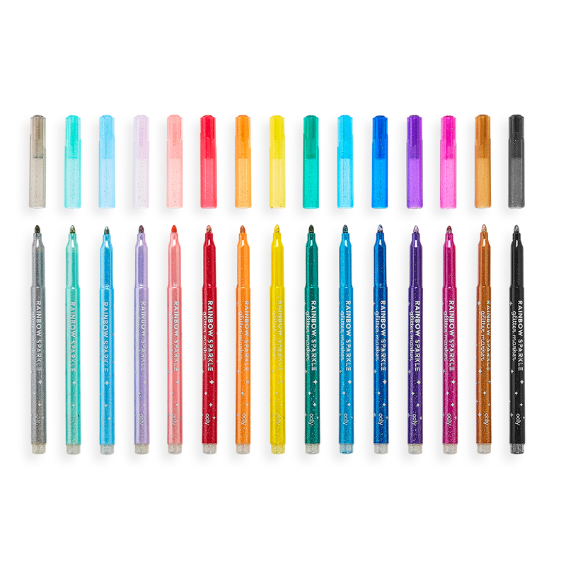 Rainbow Sparkle Glitter Markers - Set of 15