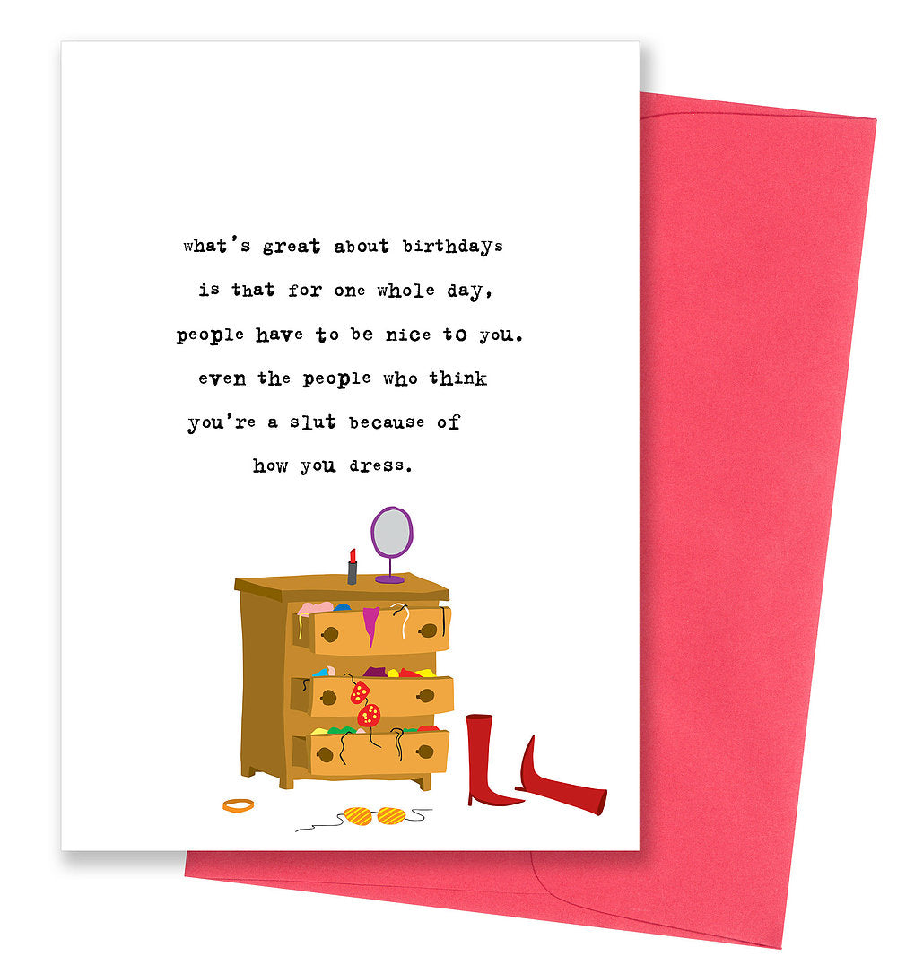Think You're a Slut - Birthday Card