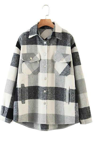 Plaid Oversized Shirt Jacket
