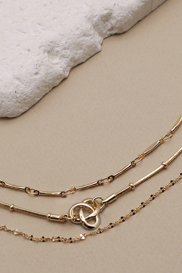 Trio Chain w/ Knot Necklace