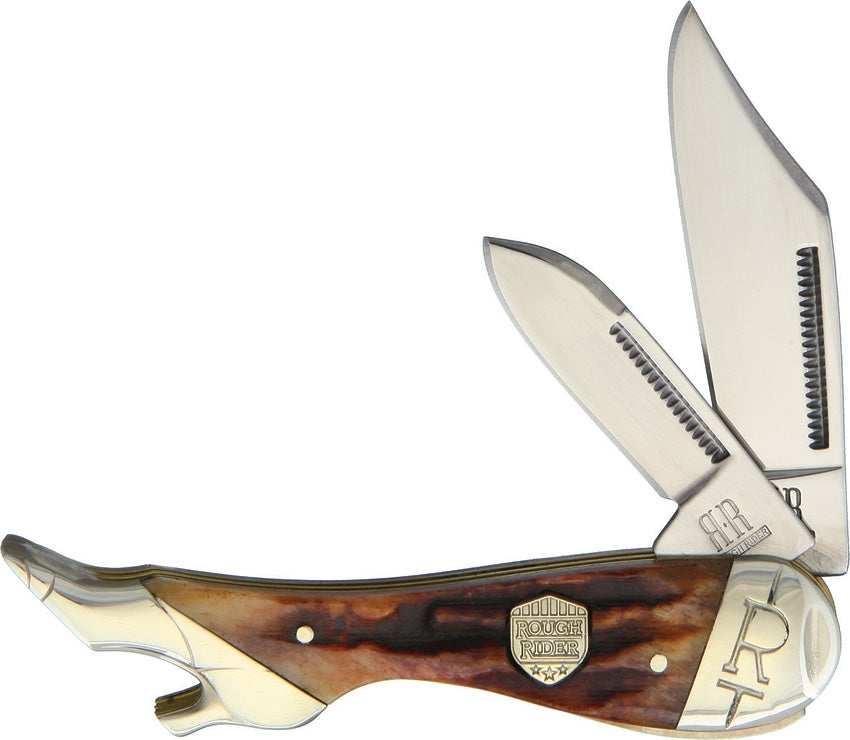 Rough Ryder Small Leg Knife Brown Bone
