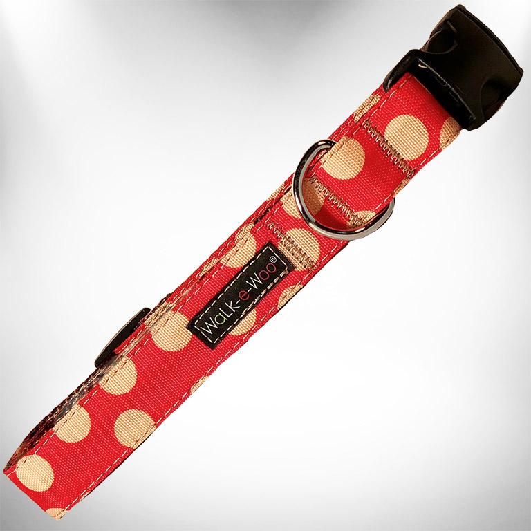 Polka Dot Collar Red/Tan - SM