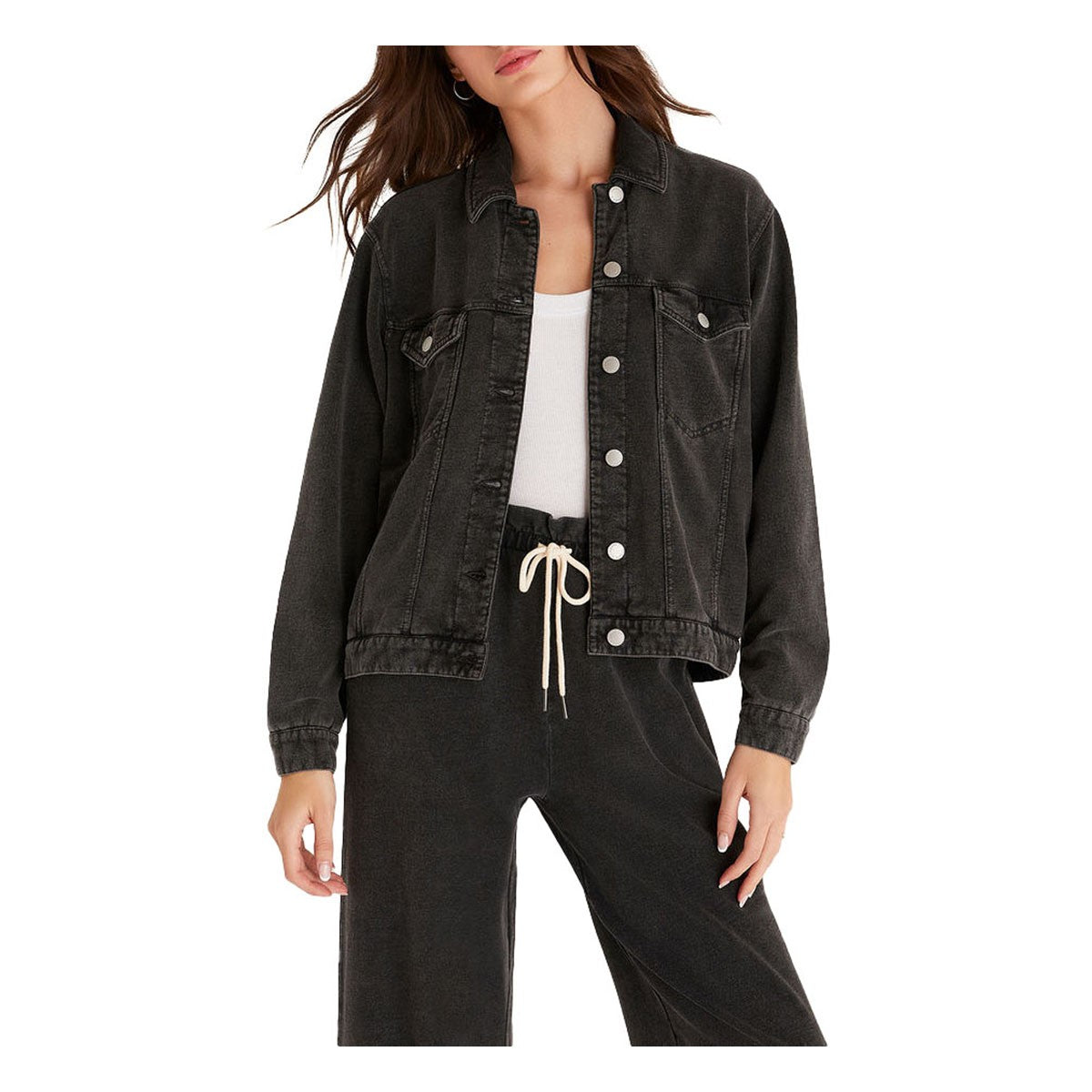 The Knit Denim Jacket - Vintage Black