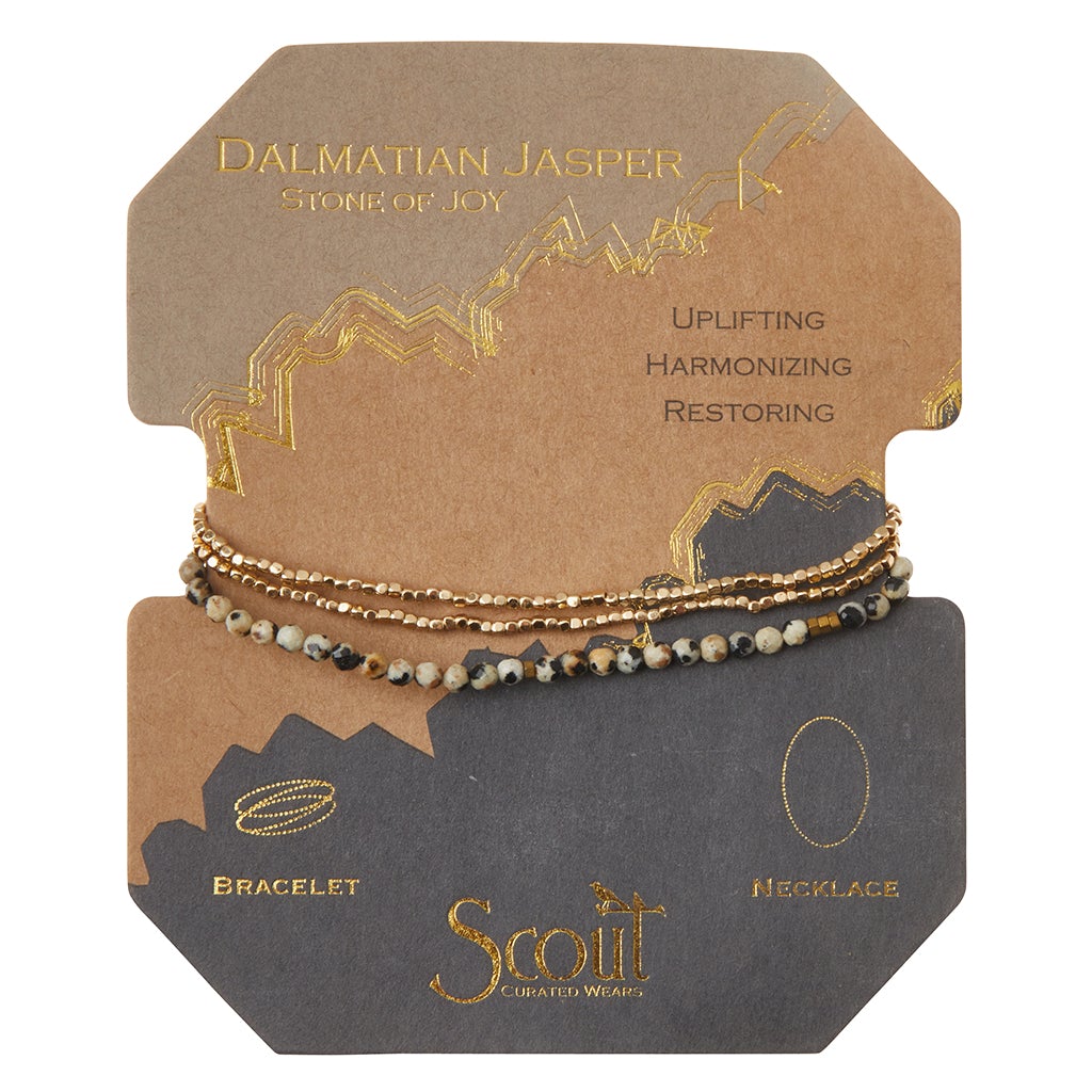 Delicate Stone Dalmatian Jasper Stone of Joy Bracelet/Necklace