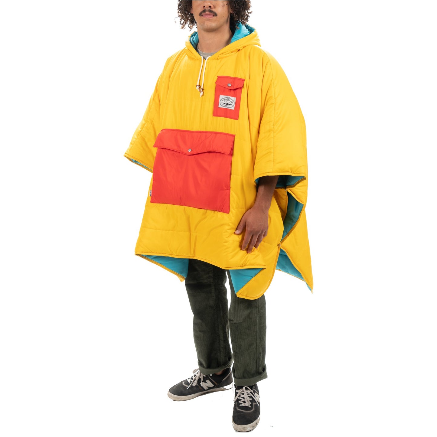 Reversible Poncho - Goldenrod/Blue Pine