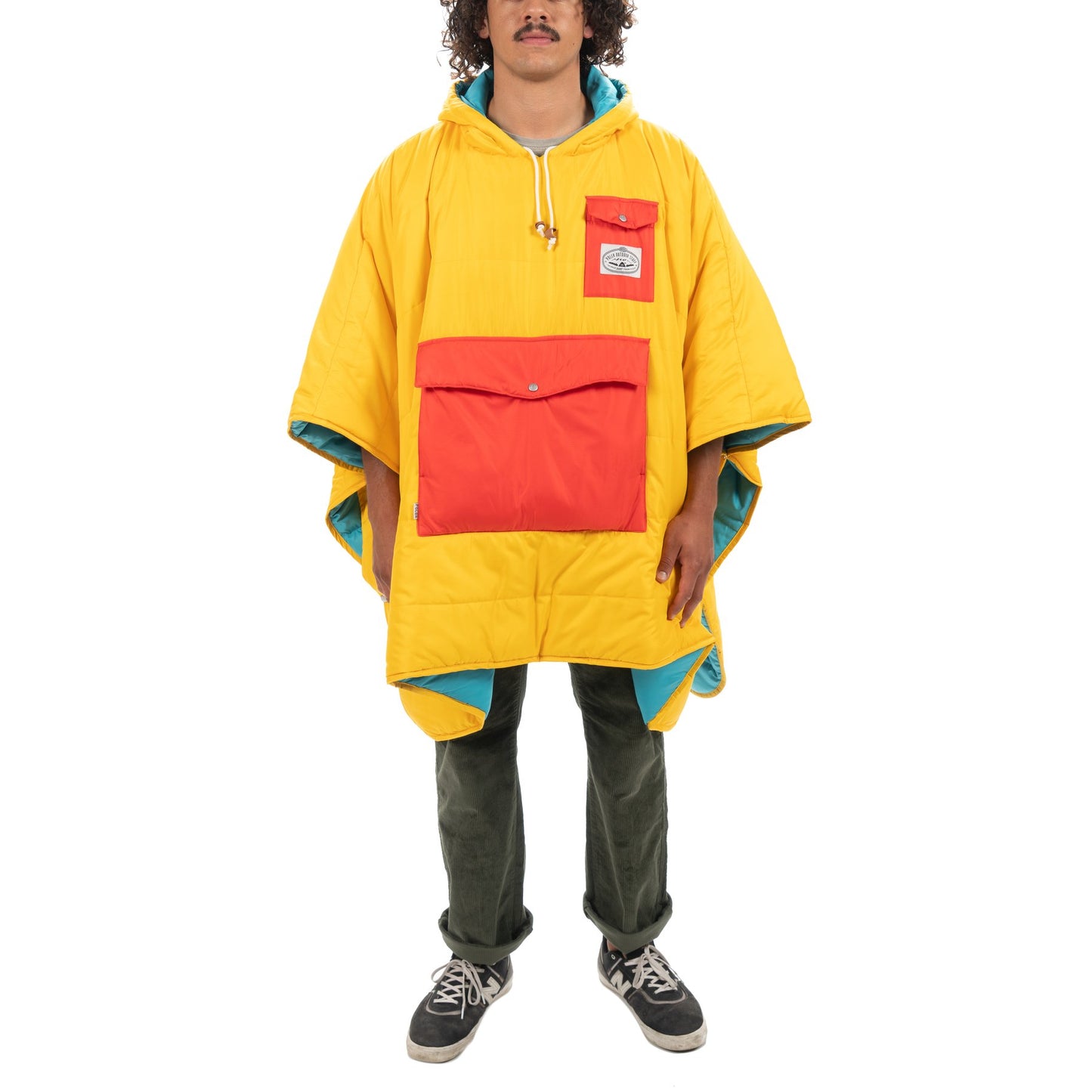 Reversible Poncho - Goldenrod/Blue Pine