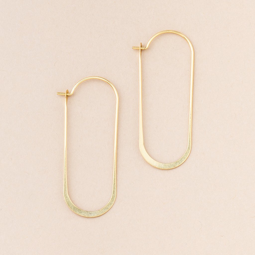 Gold Cosmic Oval Earrings