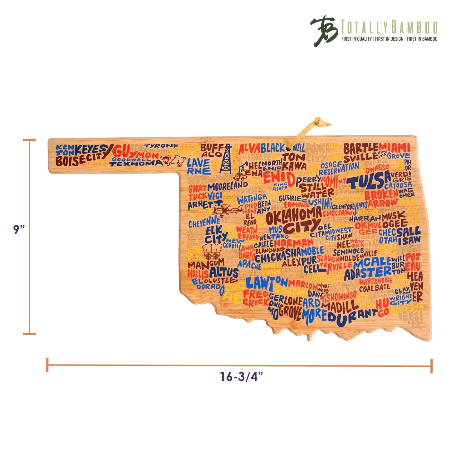 Wander on Words Oklahoma Cutting Board