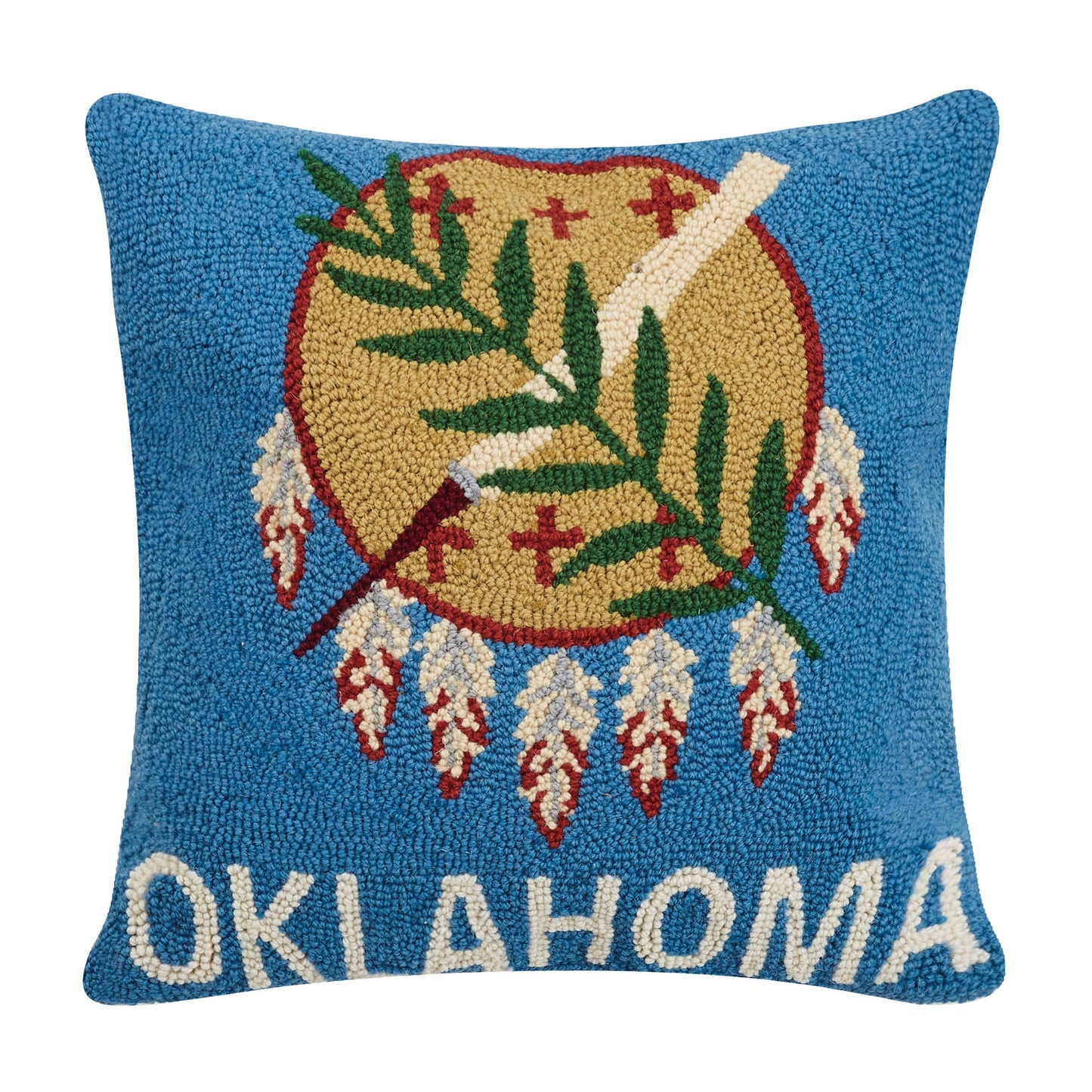 Oklahoma Flag Hook Pillow 18x18