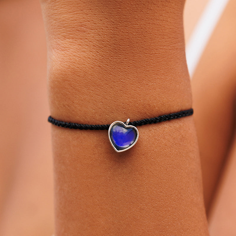 Heart Mood Charm Bracelet - Black