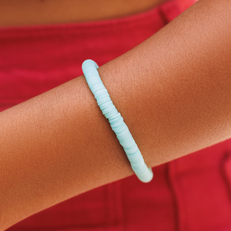 Pastel Disc Stretch Bracelet - Blue