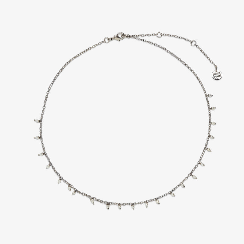 Hanging Pearl Bead Choker - Rose Gold