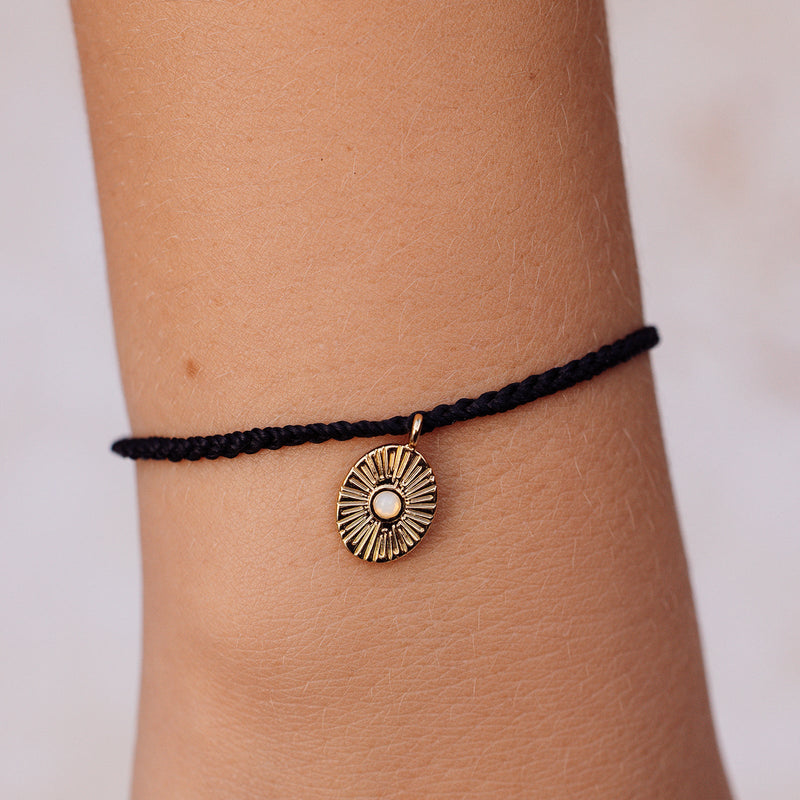 Sun Ray Gold Bracelet - Black
