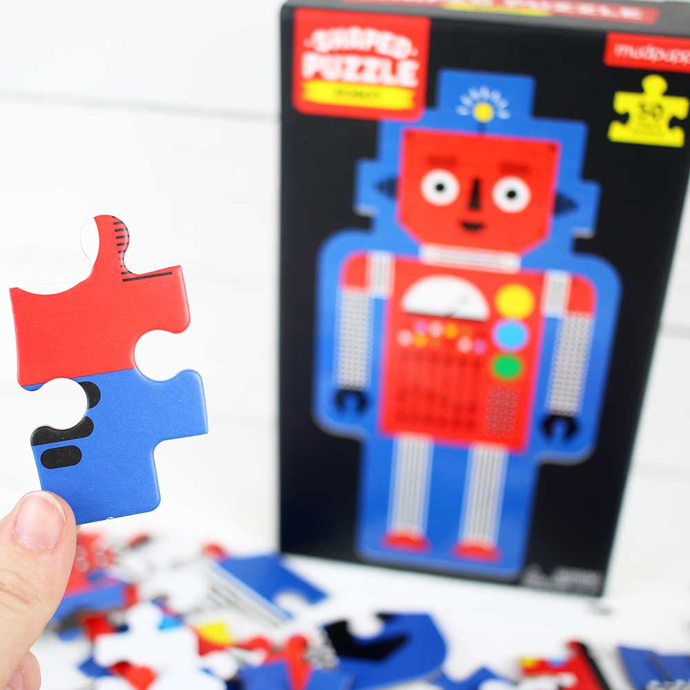 Robot 50 Piece Shaped Character Puzzle