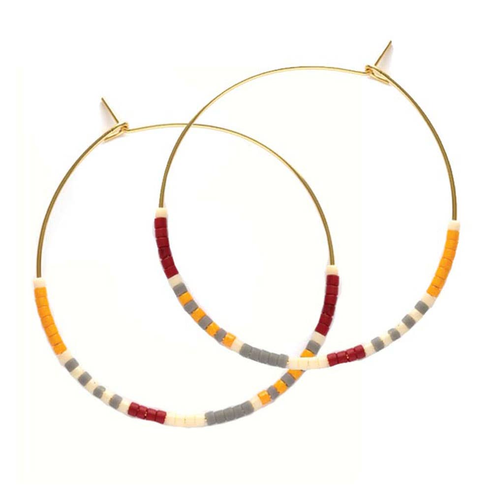 Saffron Japanese Seed Bead Hoops