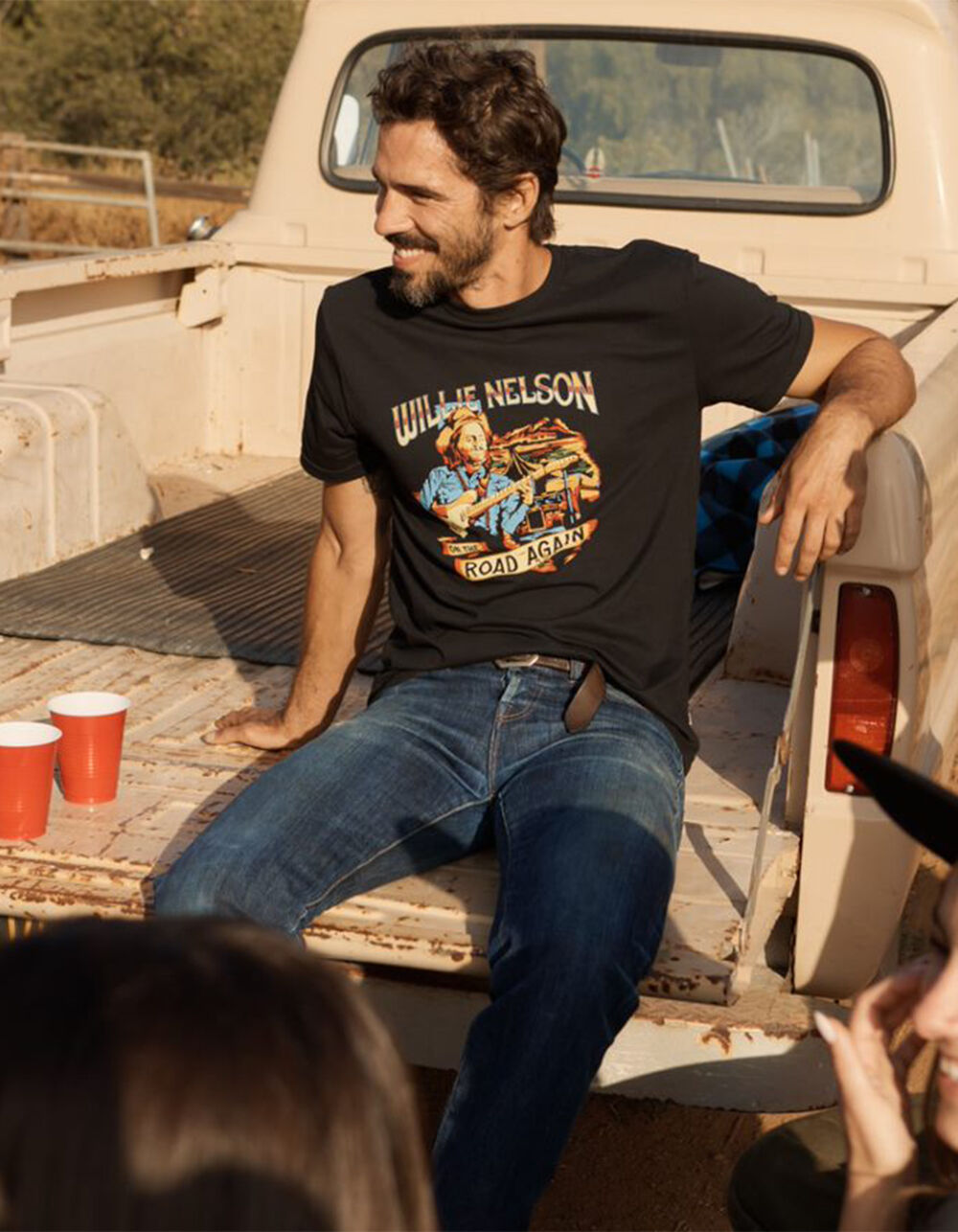 Willie Nelson Again Road S/S Tee - Black