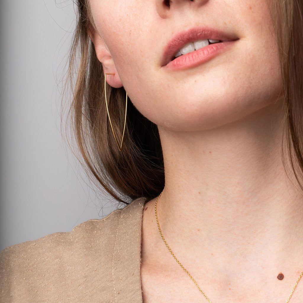 Gold Galaxy Triangle Earrings