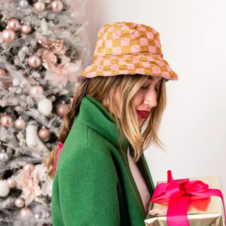 Puff Puff Bucket Hat - Checkers