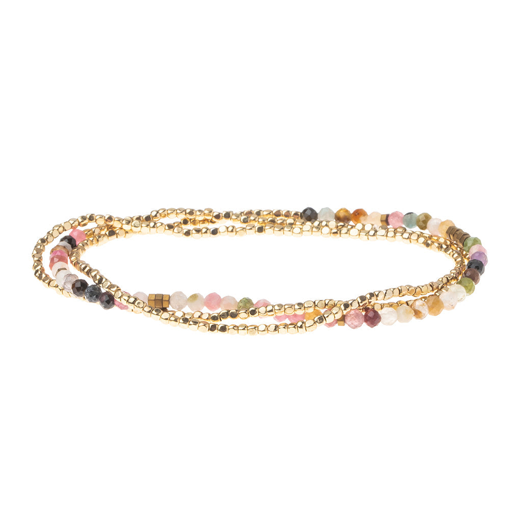 Delicate Stone Tourmaline/Gold Stone of Healing Bracelet/Necklace