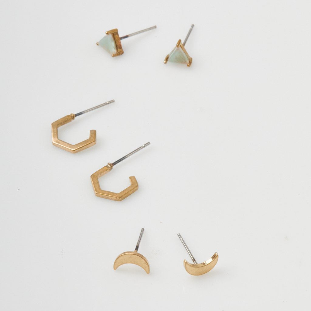Ella Stud Trio - Gold