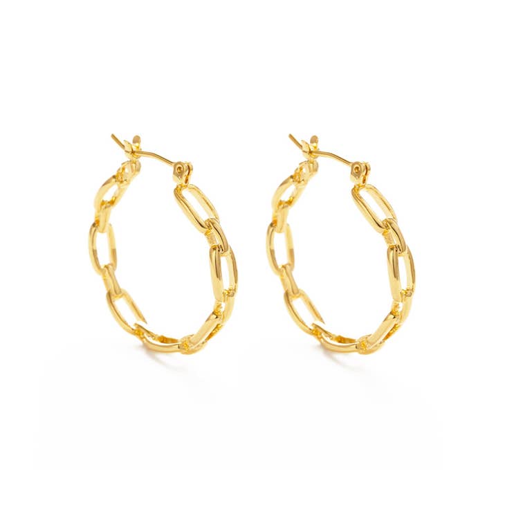 Small Chain Hoop Earrings