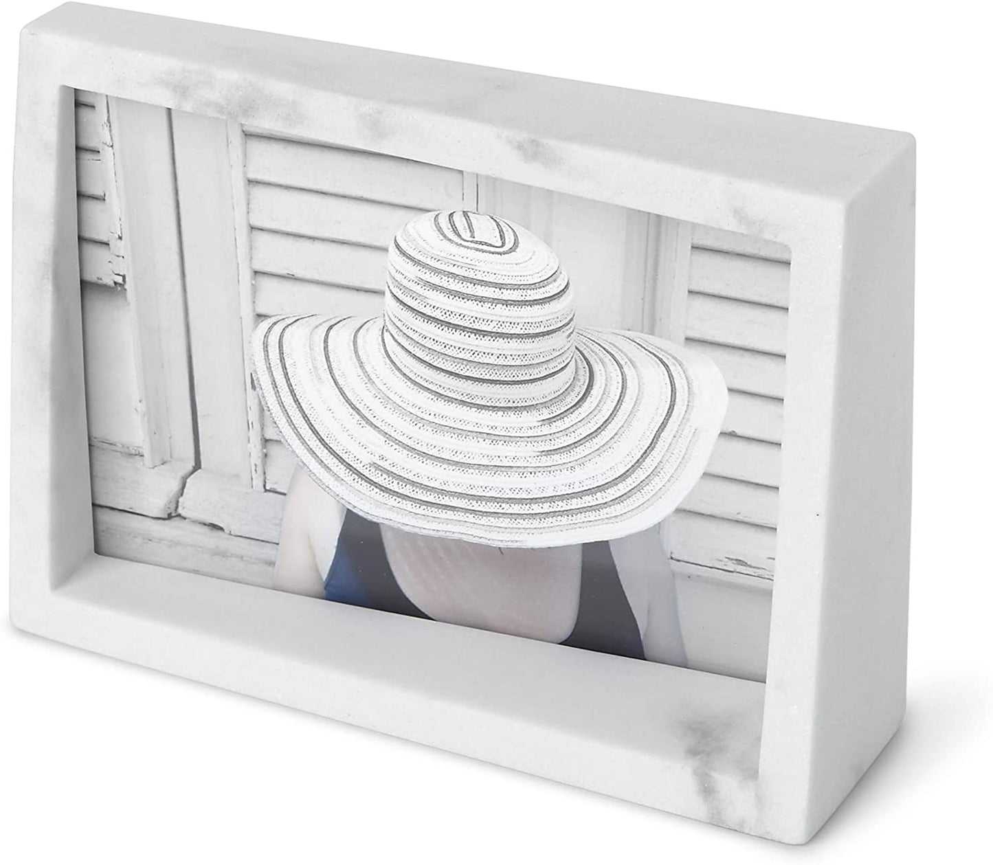 Edge Picture Frame 4x6 White Marble