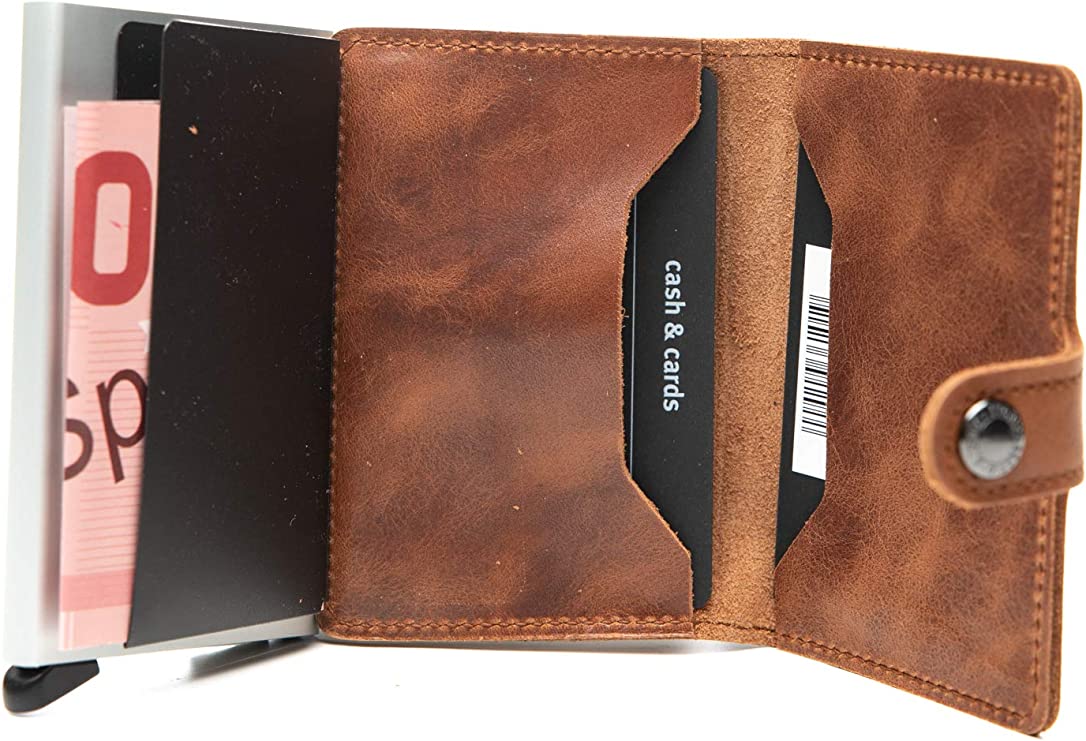 Miniwallet - Vintage Cognac-Silver