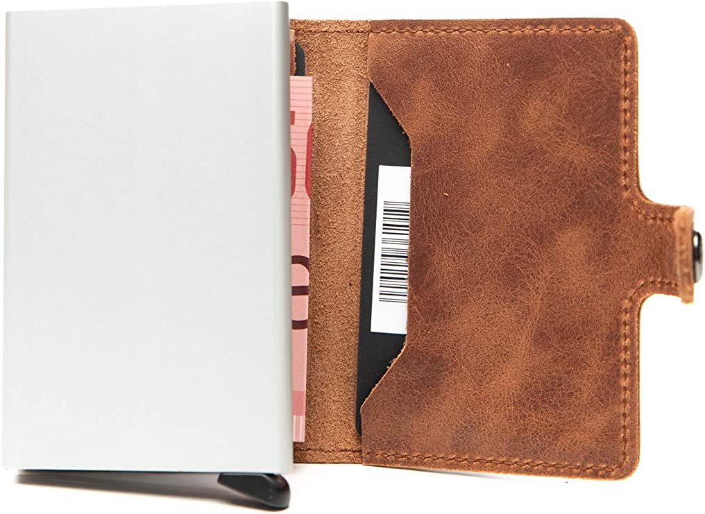 Miniwallet - Vintage Cognac-Silver