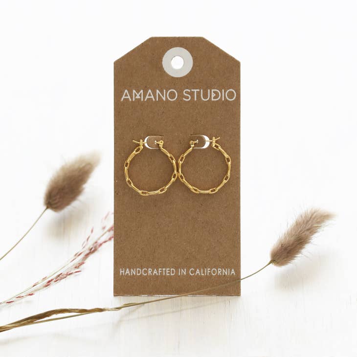 Small Chain Hoop Earrings