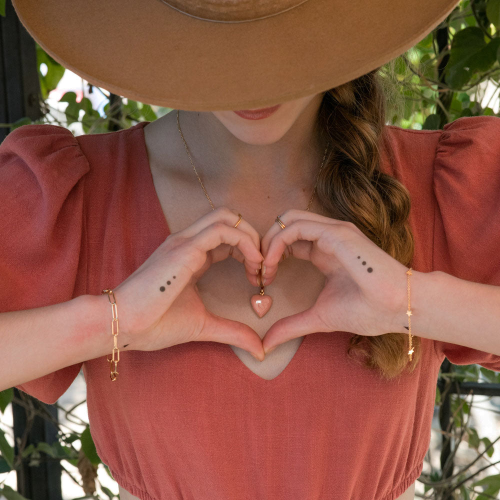 Large Heart Locket - Rose
