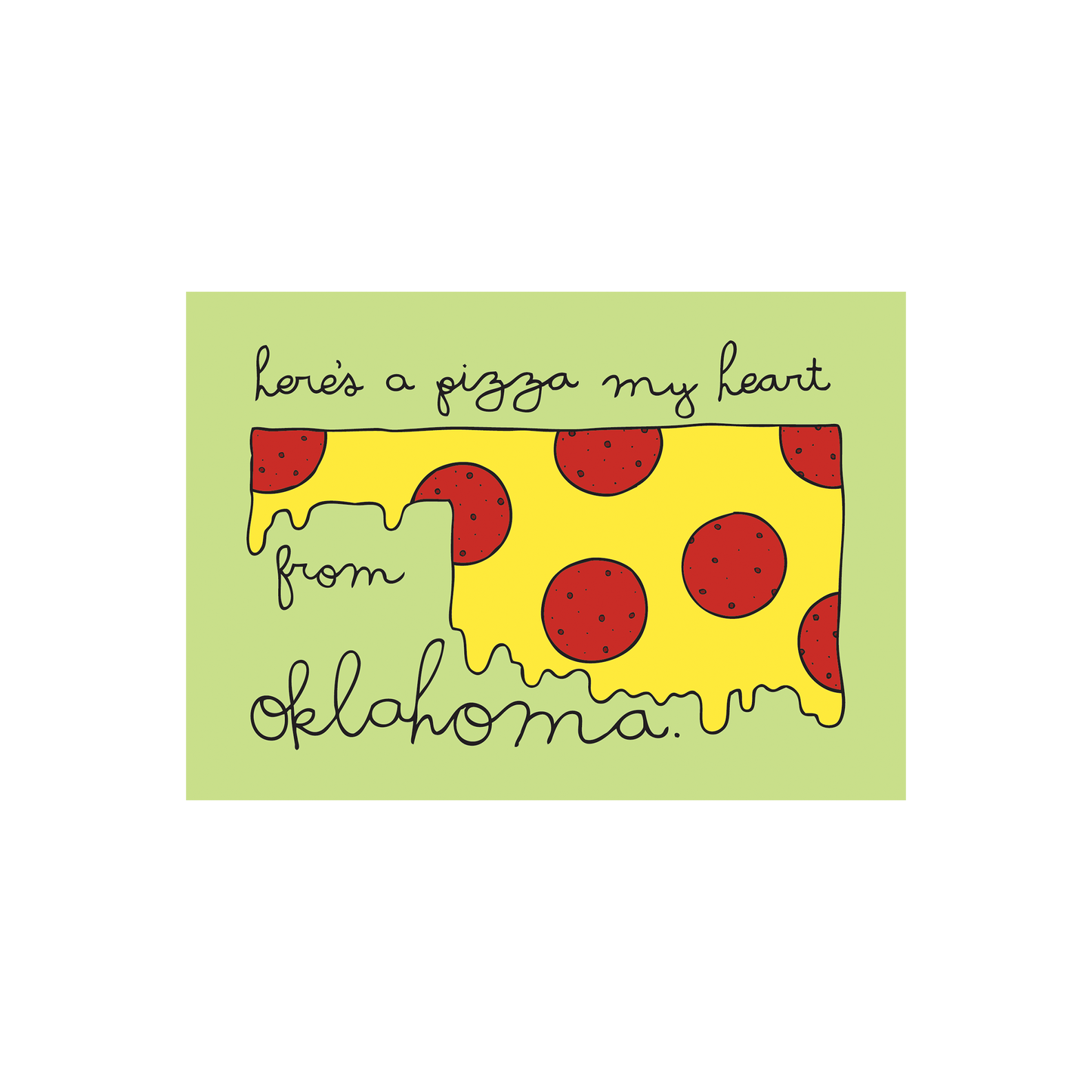Postcard Pizza My Heart
