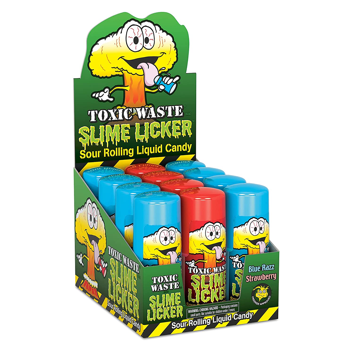 Toxic Waste Slime Licker Sour Rolling Liquid Candy, Blue Razz