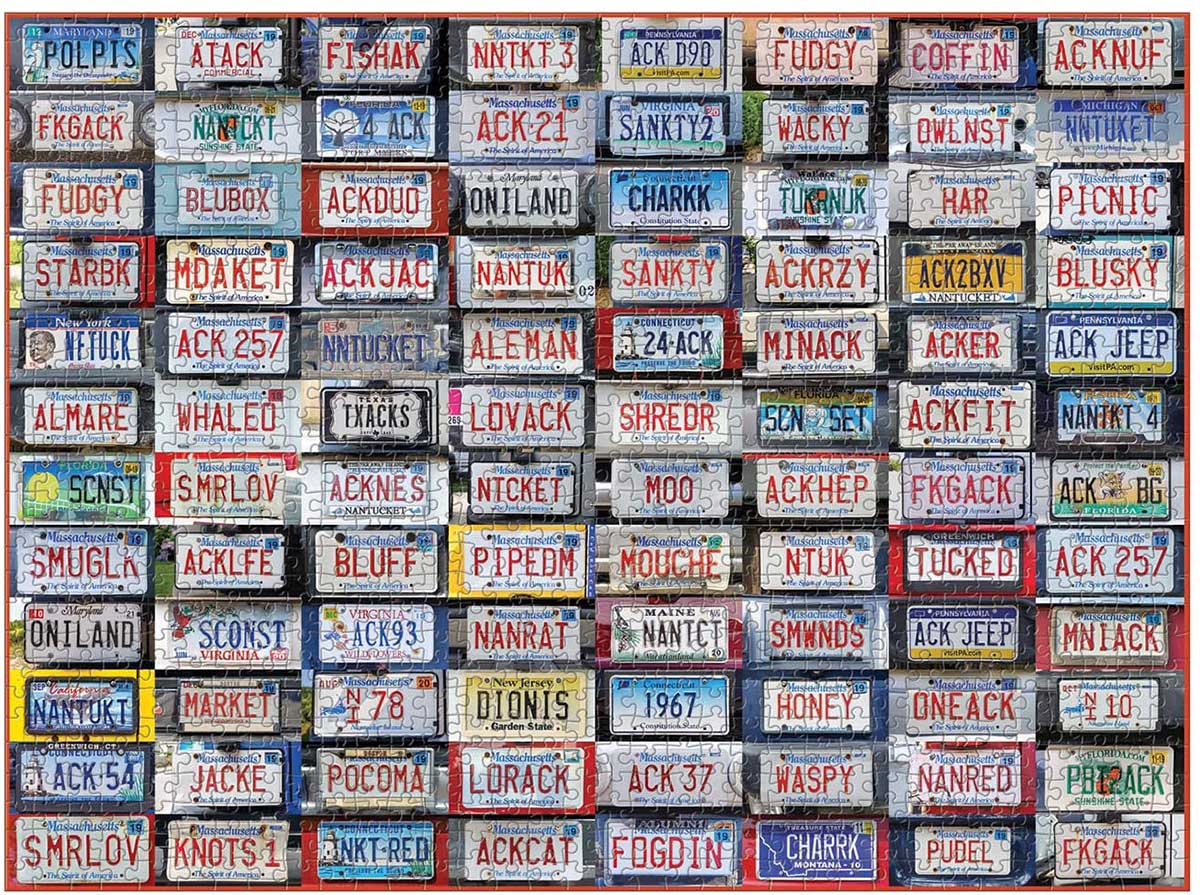 Nantucket License Plates 1000pc Puzzle