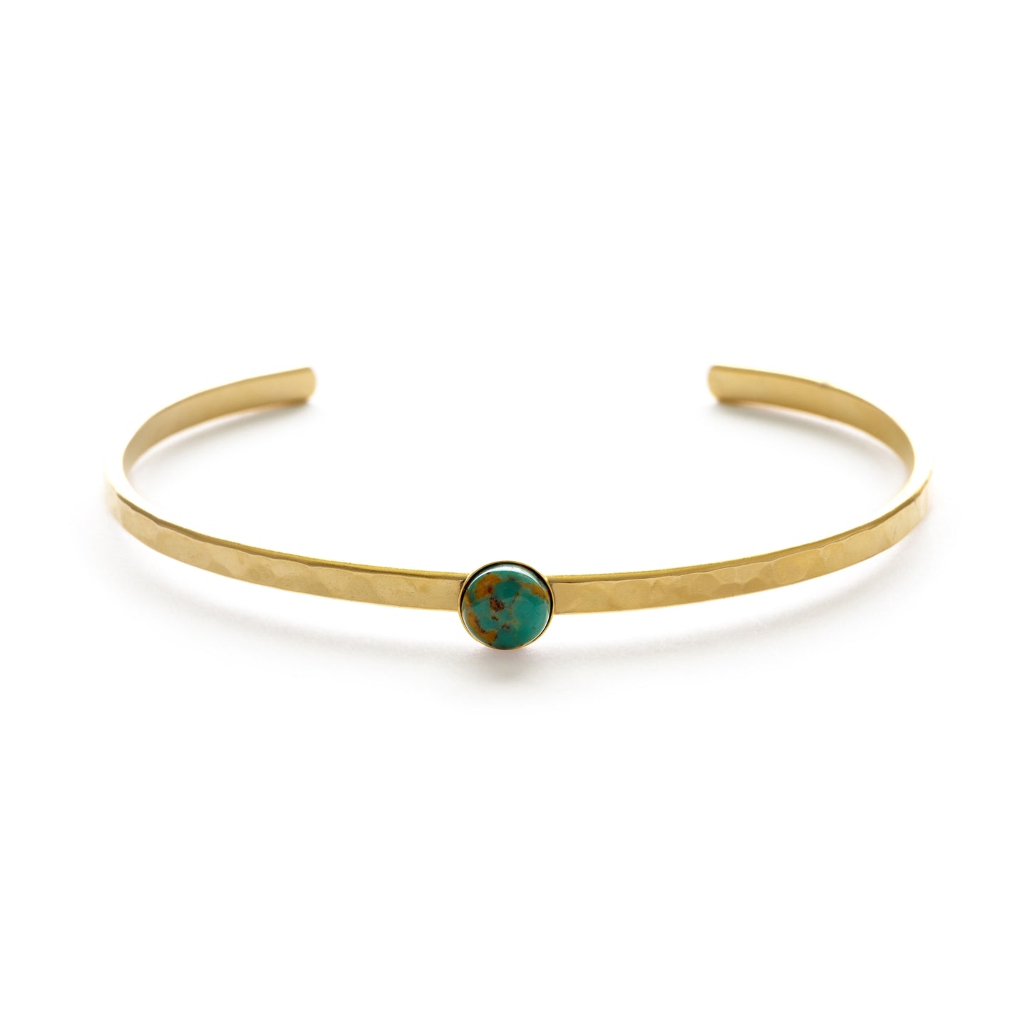 6mm Round Stone Cuff - Turquoise