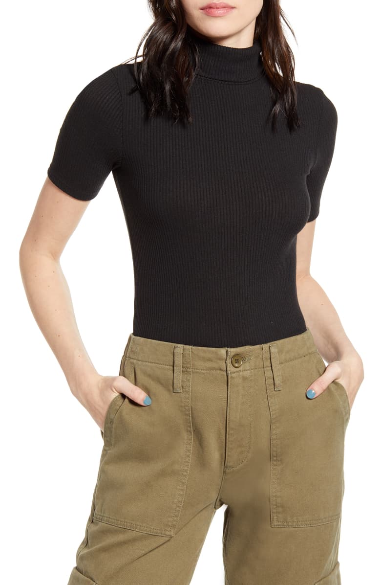 Cher Ribbed Turtle Neck Tee