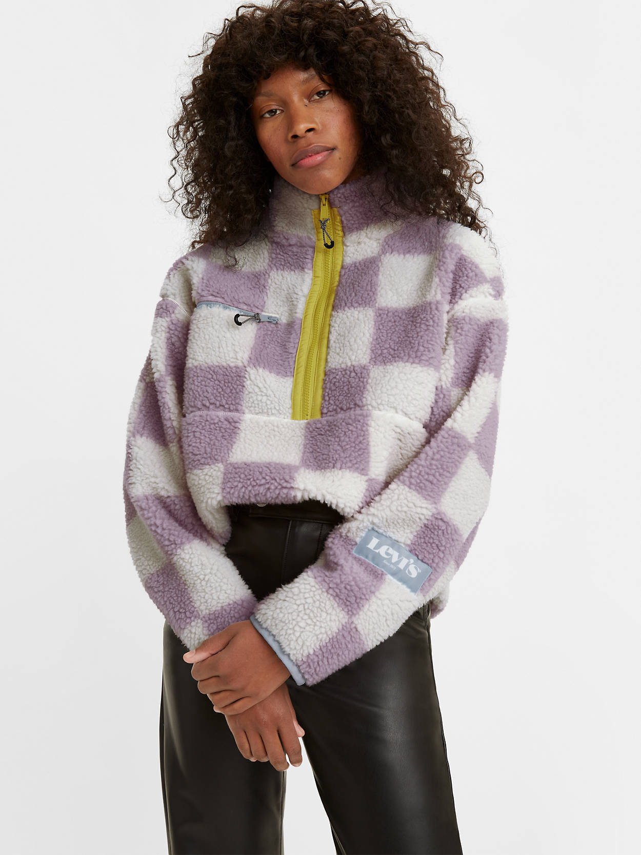 Monty Sherpa Sweatshirt - Jacquard Checker Winsome Orchid