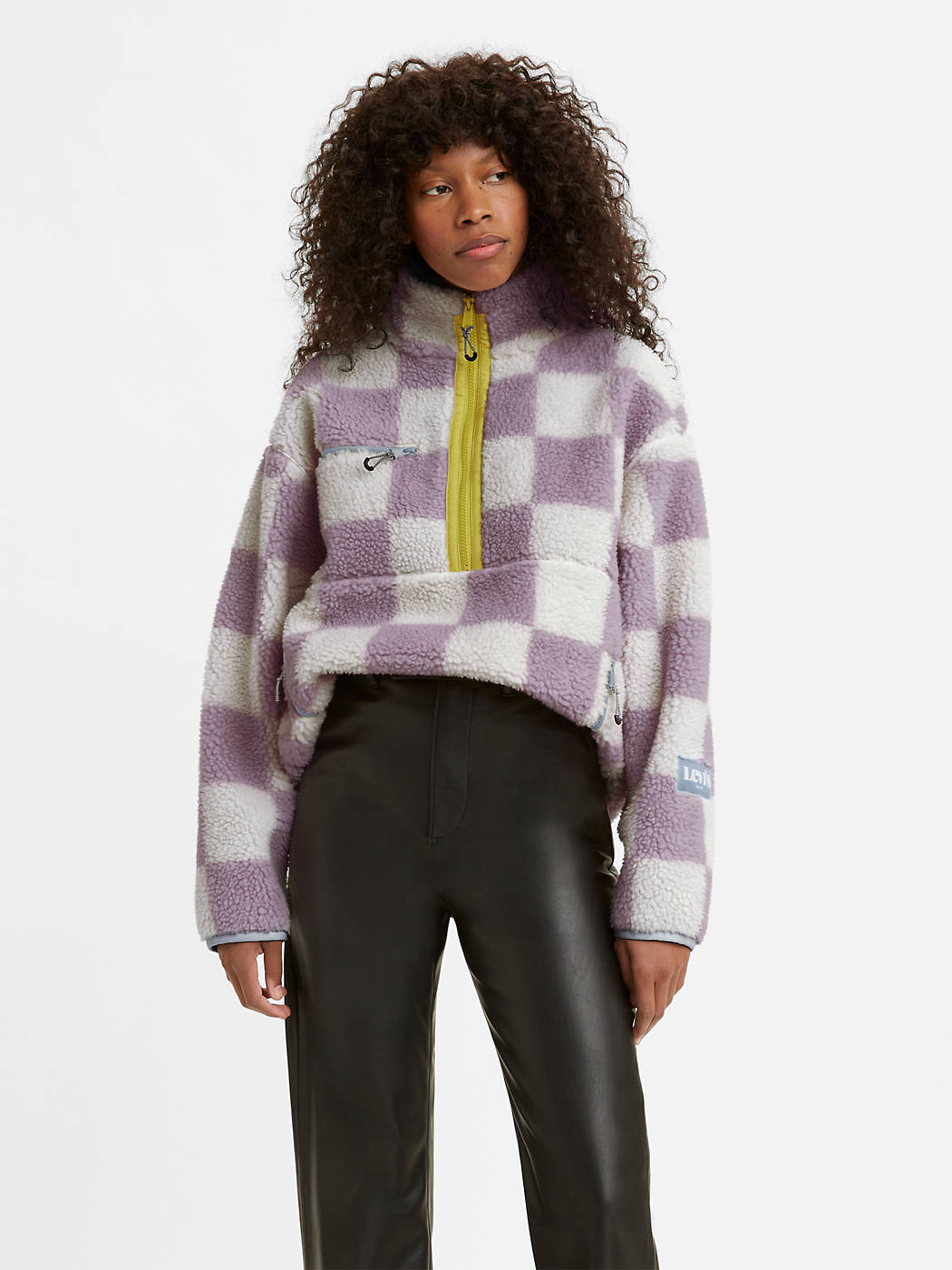 Monty Sherpa Sweatshirt - Jacquard Checker Winsome Orchid