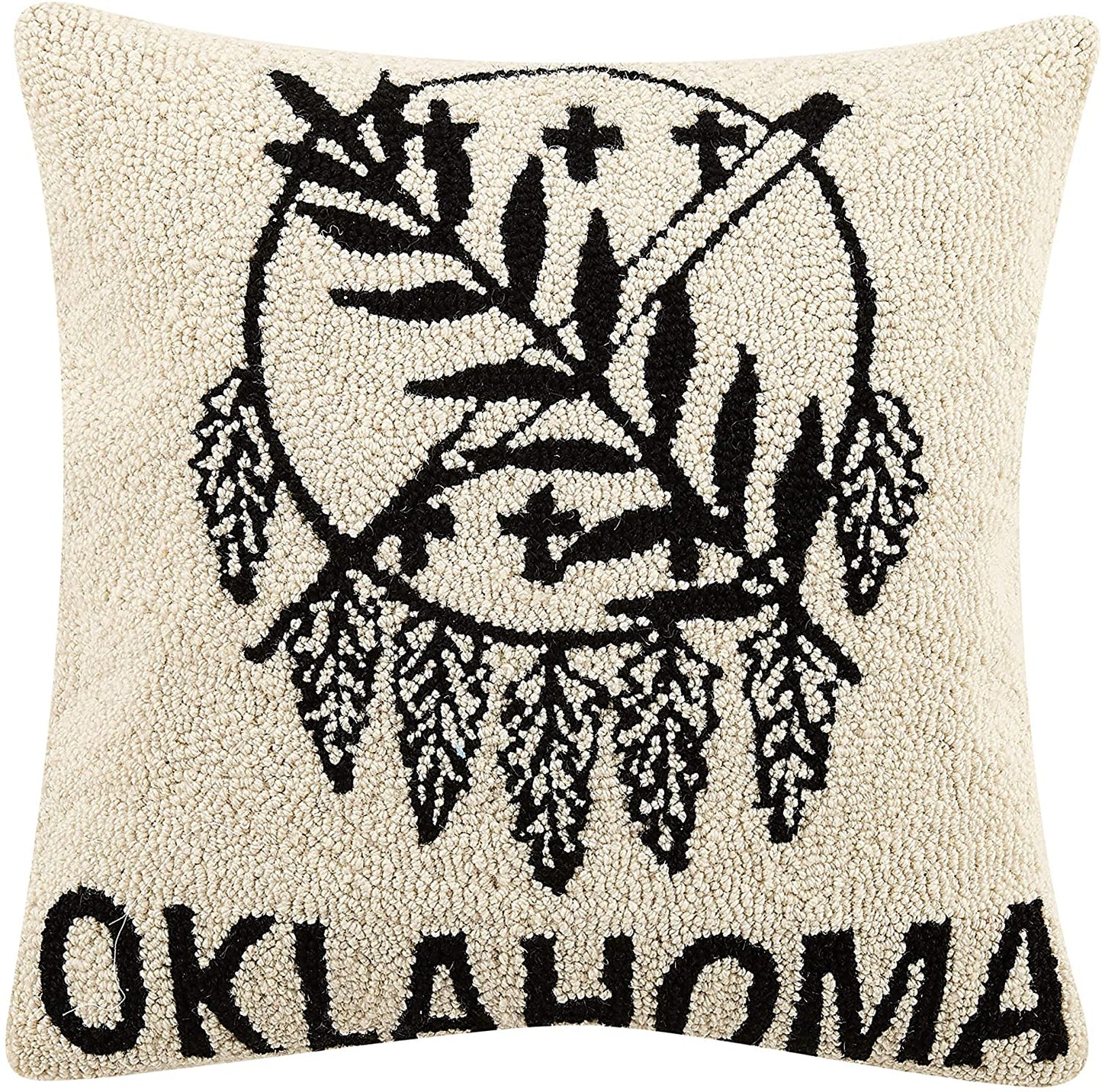 Black and White OK Flag Pillow
