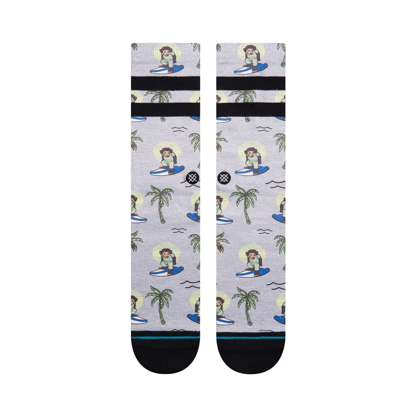 Surfing Monkey Crew Socks - Grey - LG