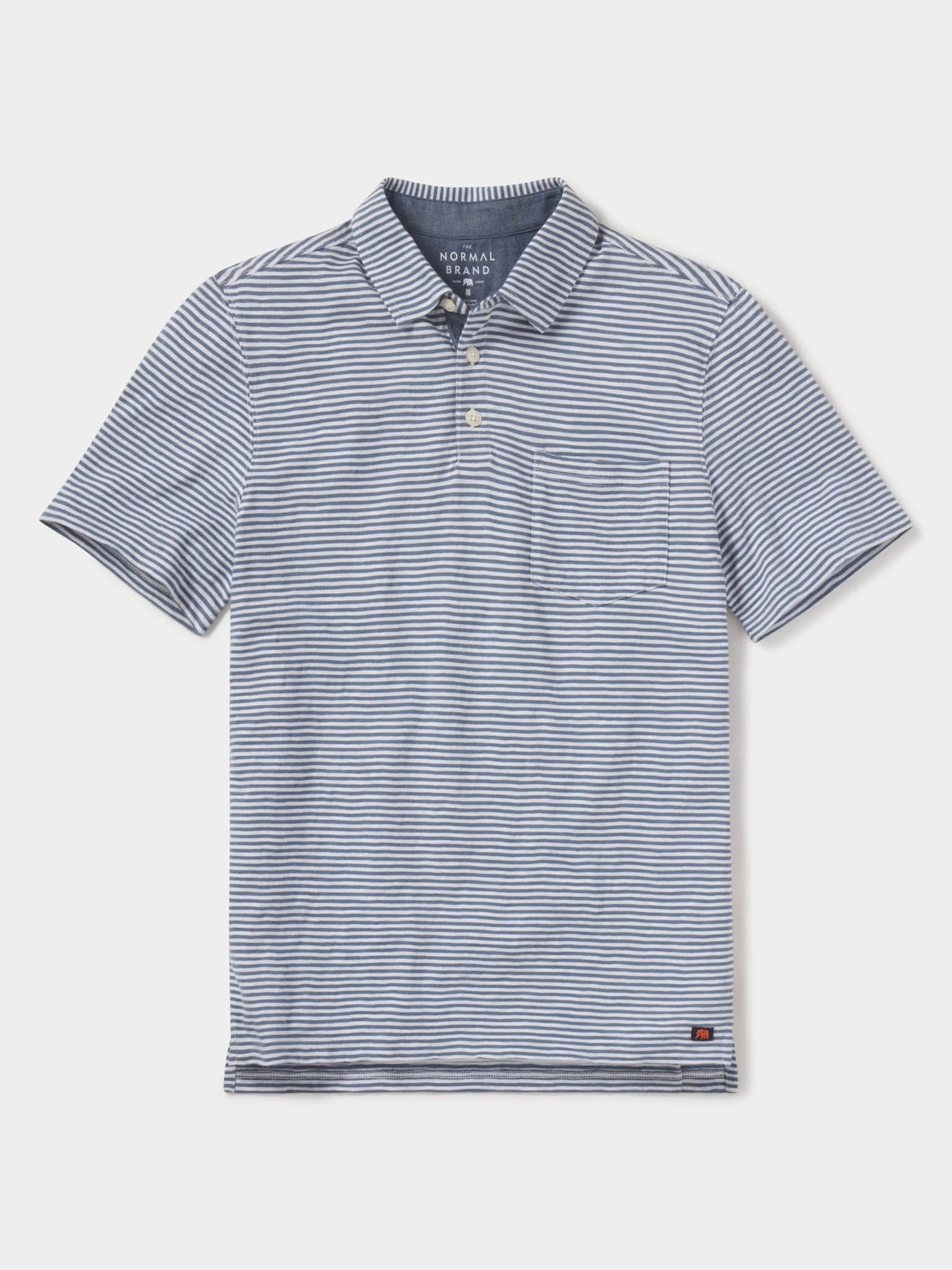 Vintage Slub Pocket Polo - Blue Stripe