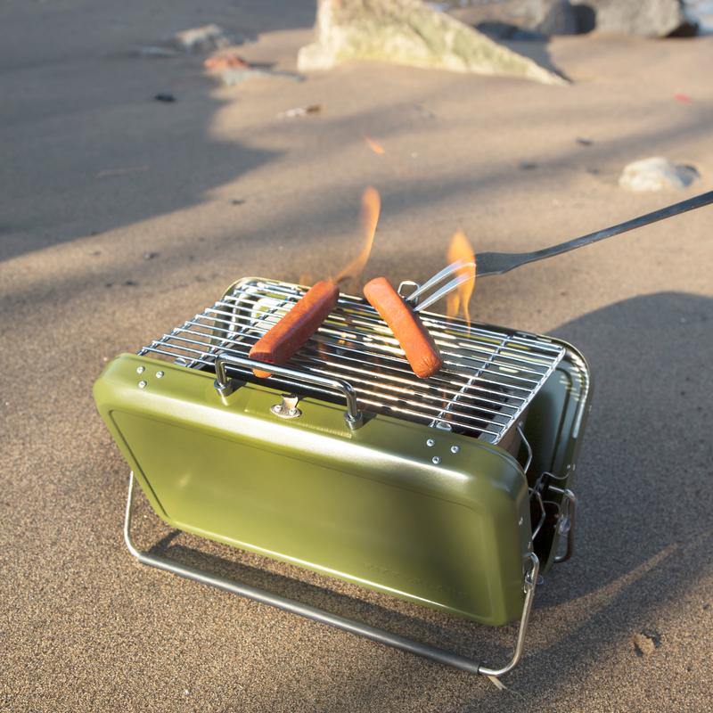 Portable BBQ Grill Briefcase - Green