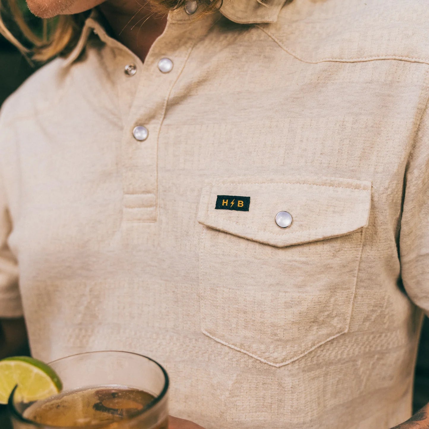 Ranchero Jacquard Polo: Mescal Jacquard - Oatmeal