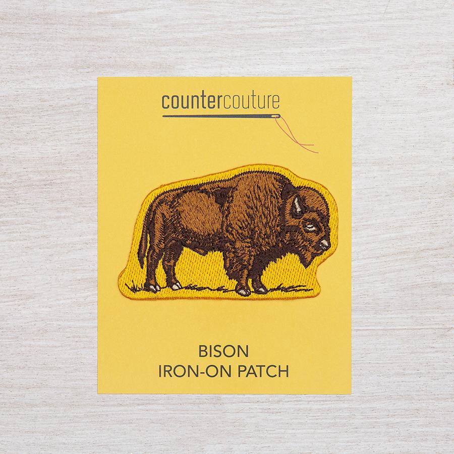 Bison Iron On Embroidered Patch